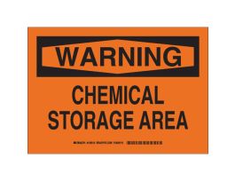 WARNING Chemical Storage Area Sign, 7" H x 10" W x 0.035" D, Aluminum