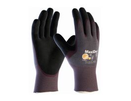 MaxiDry, Gry. Nylon Shell, Prpl./ Blk. Nitrile Non-Slip Palm Coat, XS