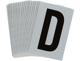 BradyLite 1 in Reflective Numbers Black on Silver, D 25/PK