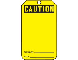 Safety Tags, 5 3/4" x 3 1/4", CAUTION, (BLANK), (BACK) DO NOT REMOVE THIS TAG, RP-CARDSTOCK, 25/PK