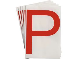 ToughStripe® Floor Marking Polyester 8 in Label Letter P Red 20/PK