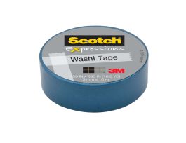 Scotch® Expressions Washi Tape C314-BLU, .59 in x 393 in (15 mm x 10 m) Blue