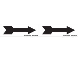 Self-Sticking Vinyl Arrow, 2.25" H x 7" W, Black on White, Card of 2 Each