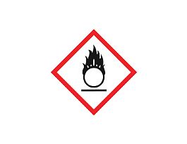 GHS Label,Flame Over Circle Pictogram,1" x 1",adhesive paper,250/roll