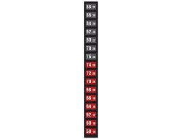 Reversible 8-Point Vertical Temperature Label, 41-49C/106-120F; 10/Pk