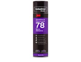 3M™ Polystyrene Foam Insulation Spray Adhesive 78, Clear, 24 fl oz (Net Wt 17.9 oz), 12 Can/Case