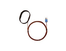 Type-T, Hook-And-Loop Strap Probe, 0.75 - 2.75 OD, Mini-Connector, Grounded , 10ft FEP Cable