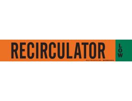 Ammonia (IIAR) Pipe Markers, Recirculator/Low