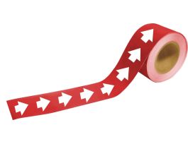 B736 2" H x 12" W, White on Red, Roll of 25, PM-TO-GO