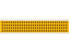 Outdoor Vinyl 0.25 in Black on Yellow Letters V Card of 144 Labels