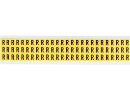 Repositionable Vinyl 0.375 in Black on Yellow, Letters R Card of 78 Labels
