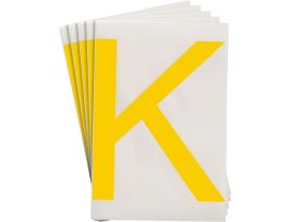ToughStripe® Floor Marking Polyester 8 in Label Letter K Yellow 20/PK