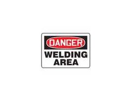 Safety Sign, Danger - Welding Area, 7" X 10", Plastic