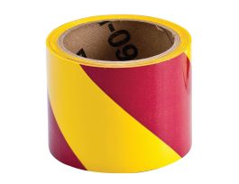 Marking Tape Roll - High Performance  Vinyl, Diagonal Stripes, Magenta on Yellow, 3" x 18 Yds
