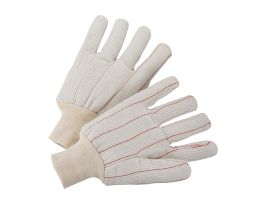 West Chester 18oz Cotton Corded Double Palm, White, Knit Wrist , LG