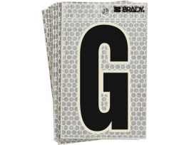 Glow in the Dark 5 in Black, Green Glow on Silver Letter G 10/PK
