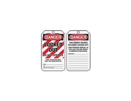 Tag, Danger Locked Out Do Not Operate, 5 7/8" X 3 3/8", Rv-plastic, 25/pk