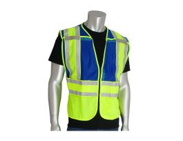 ANSI 207 PSV Vest, No Logo, Brkwy, Zipper Closure, 2x1in. Reflec. Blue, MD-XL
