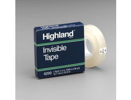 Highland™ Invisible Tape 6200, 1/2 in x 1296 in Boxed