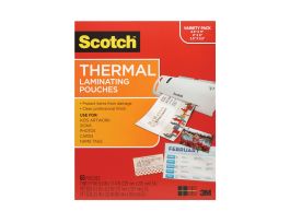 Scotch™ Thermal Pouches TP-8000-VP, Variety Pack of letter size, 4"x6" size, and wallet size pouches