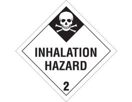 Inhalation Hazard 2 Sign, 10.75" H x 10.75" W x 0.024" D, Paper