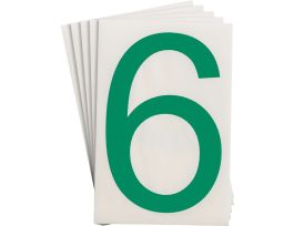 ToughStripe® Floor Marking Polyester 8 in Label Number 6 Green 20/PK