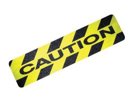 Anti-Slip Hazard Cleats - Caution, Plastic, Black on Yellow, 6" x 24"