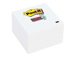 Post-it® Super Sticky Notes 654-5SSW, 3 in x 3 in (76 mm x 76 mm), White, 5 Pads/Pack, 90 Sheets/Pad