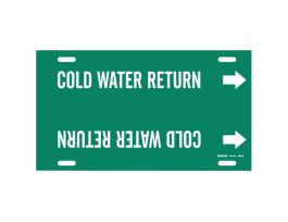 Cold Water Return Pipe Marker, 10" H x 24" W, Fits Pipes 8" Dia. Thru 9.875" Dia.