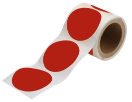 ToughStripe® Floor Marking Tape Dots - Polyester, Solid Color, Red, 3.5"