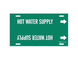 HOT WATER Supply Pipe Marker, 24" W, Fits Pipes 8" Dia. Thru 9.875" Dia.