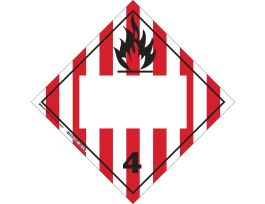 4 Red/White Striped Sign, 10.75" H x 10.75" W x 0.1" D, Fiberglass