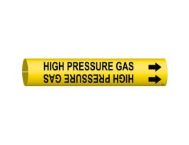 HIGH PRESSURE GAS Pipe Marker, Fits Pipes 4" Dia. Thru 6" Dia.
