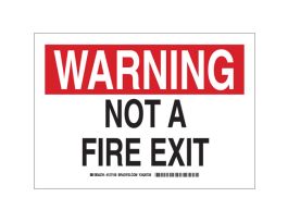 WARNING Not A Fire Exit Sign, 10" H x 14" W x 0.06" D