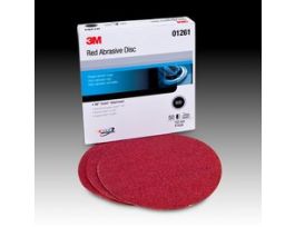 3M™ Hookit™ Red Abrasive Disc, 01261, 6 in, P80, 50 discs per carton, 6 cartons per case