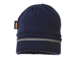 KNITTED HAT REFLECTIVE TRIM ACRY NAVY BL