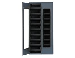 CABINET CLEARVIEW W/18 BK BINS STL 36IN
