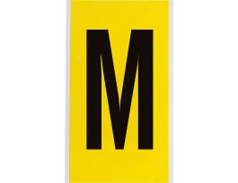 Repositionable Vinyl 6 in Black on Yellow, Letters M Card