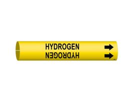 HYDROGEN Pipe Marker, 2" H x 2" W, Fits Pipes 2.5" Dia. Thru 3.875" Dia.