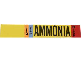 BLANK LIQ/VAP AMMONIA HIGH Pipe Marker, 4" H x 24" W, Fits Pipes 8" Dia. or Larger