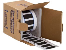PermaSleeve Heat Shrink Wire and Cable Labels 1/2" Dia for 3" Core Printers - 2" Black Double-Sided