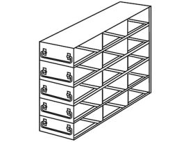 Upright Freezer Drawer Rack for 100-Place Slide Boxes, 3 x 5 Array