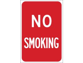 No Smoking Sign, 18" H x 12" W x 0.090" D, Aluminum