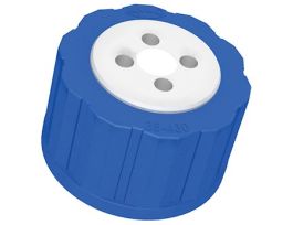 Solvent Bottle Cap, GL38/38-430 (glass), 4 Luer ports with valve; 1/ea