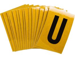 BradyLite 1 in Reflective Numbers Black on Yellow, U 25/PK