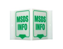V MSDS Info Sign, 12" H x 18" W x 0.055" D, Polyethylene