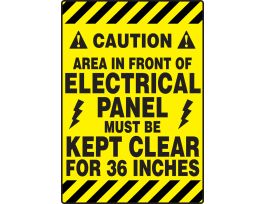 Slip-Gard Mat-Style Floor Sign, Caution Area In Front Of Electri, 20" x 14", EA