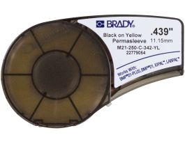 PermaSleeve® Heat-Shrink Wire and Cable Labels 0.25 in Dia x 7 ft L BK/YL