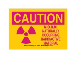 CAUTION N.O.R.M. Naturally Occurring Radioactive Material Sign, 10" H x 14" W x 0.035" D, Aluminum