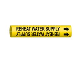 Reheat Water Supply Pipe Marker, 0.8125" H x 0.8125" W, Fits Pipes 0.75" Dia. Thru 1.375" Dia.
